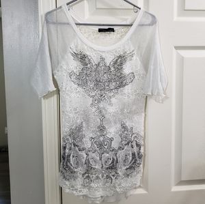 Buckle Top Angels & Diamonds White